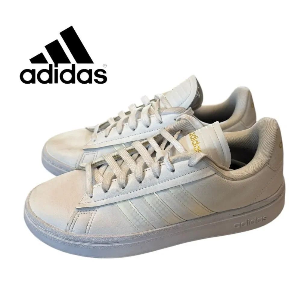Adidas Women's Grand Court Alpha White Leather Tennis Shoes Sneakers 7